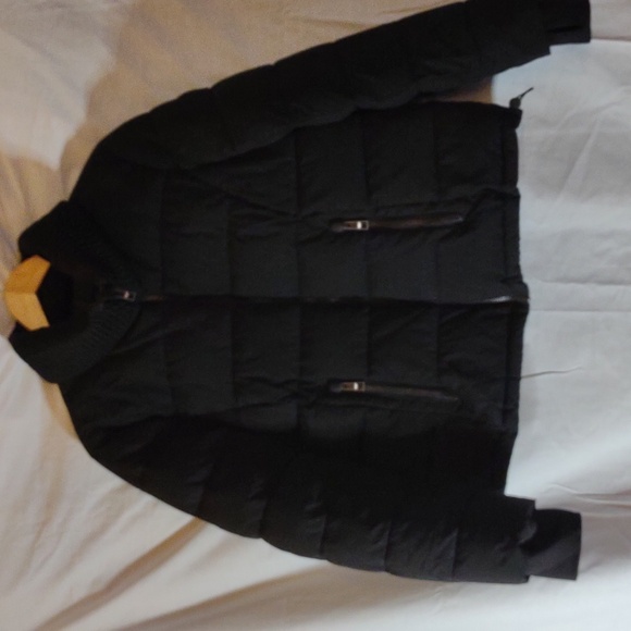 Michael Kors Lady's  Black Puffer Coat w/Quilted Collar - Size Large - Picture 2 of 16